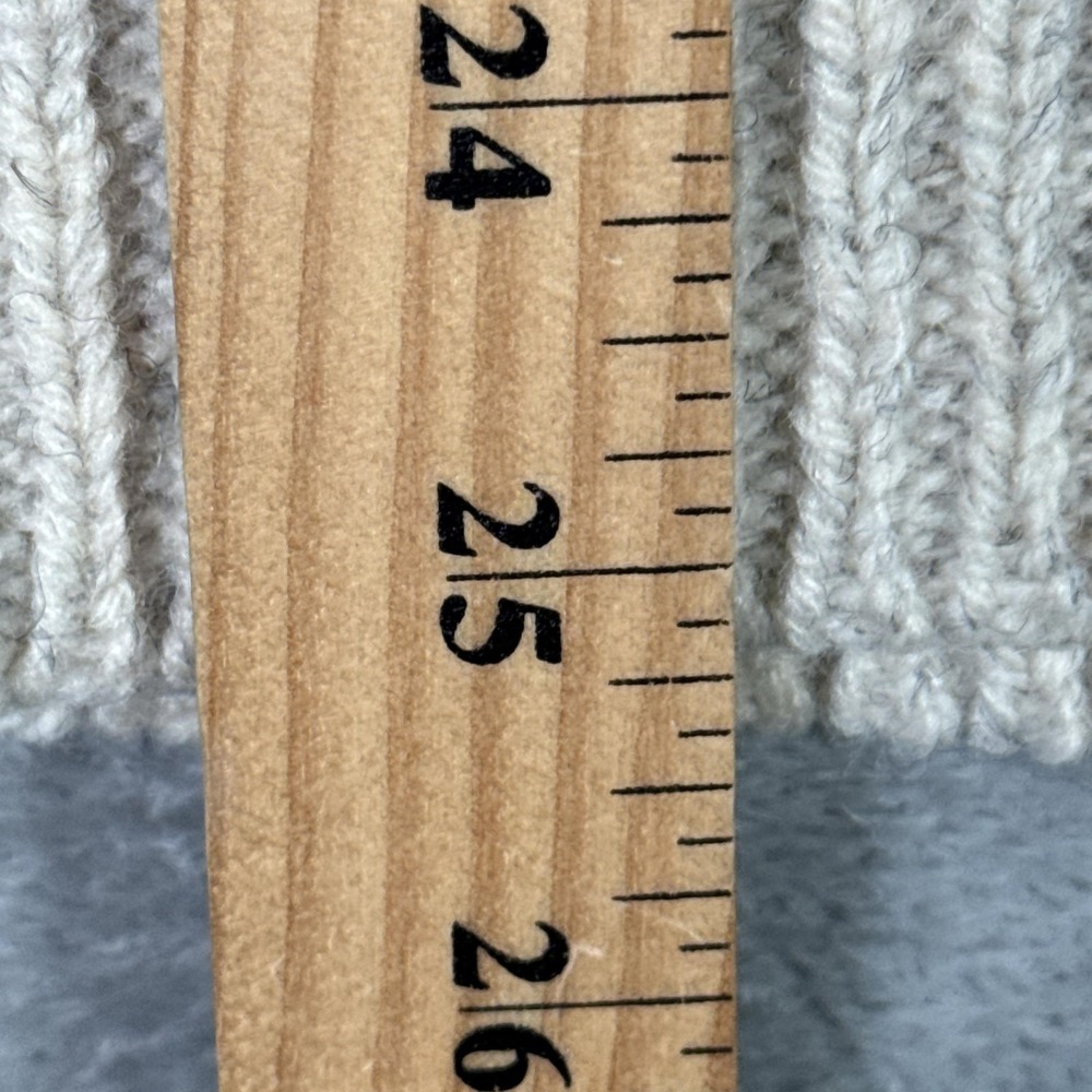 LL Bean Sweater Mens M (Fits S) Gray Wool Full Zip Fair Isle Mock Neck *FLAW - Picture 9 of 11